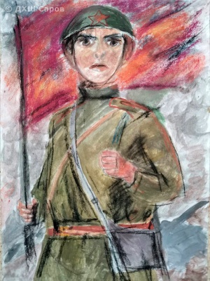 Враг не пройдёт! - Сметанина Галина, 12 лет.jpg Враг не пройдёт! - Сметанина Галина, 12 лет.jpg